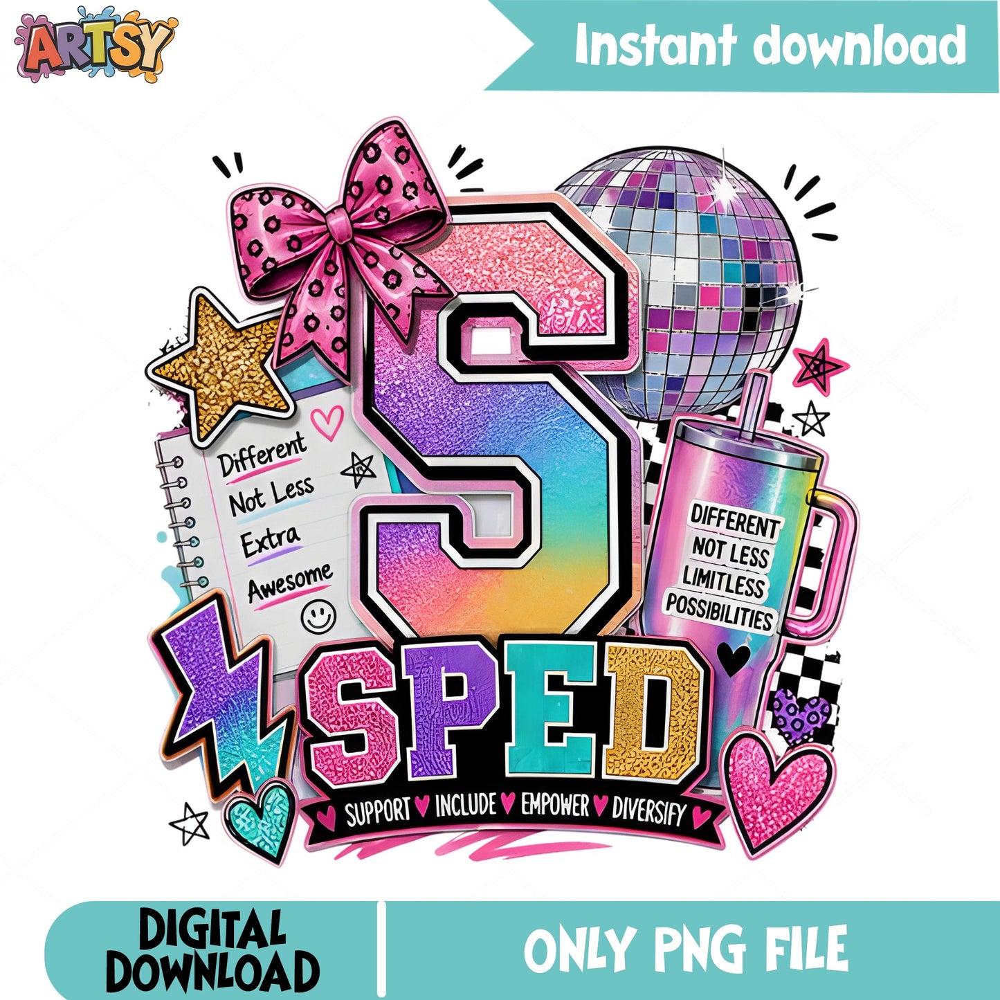 Sped Teacher Special Education PNG, Different Not Less PNG, Teacher Life PNG