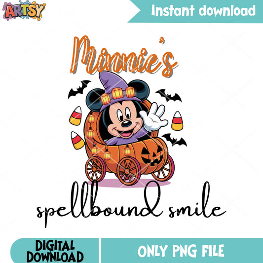 Spell bound smile png, pumpkin carriage png, jack o lantern png