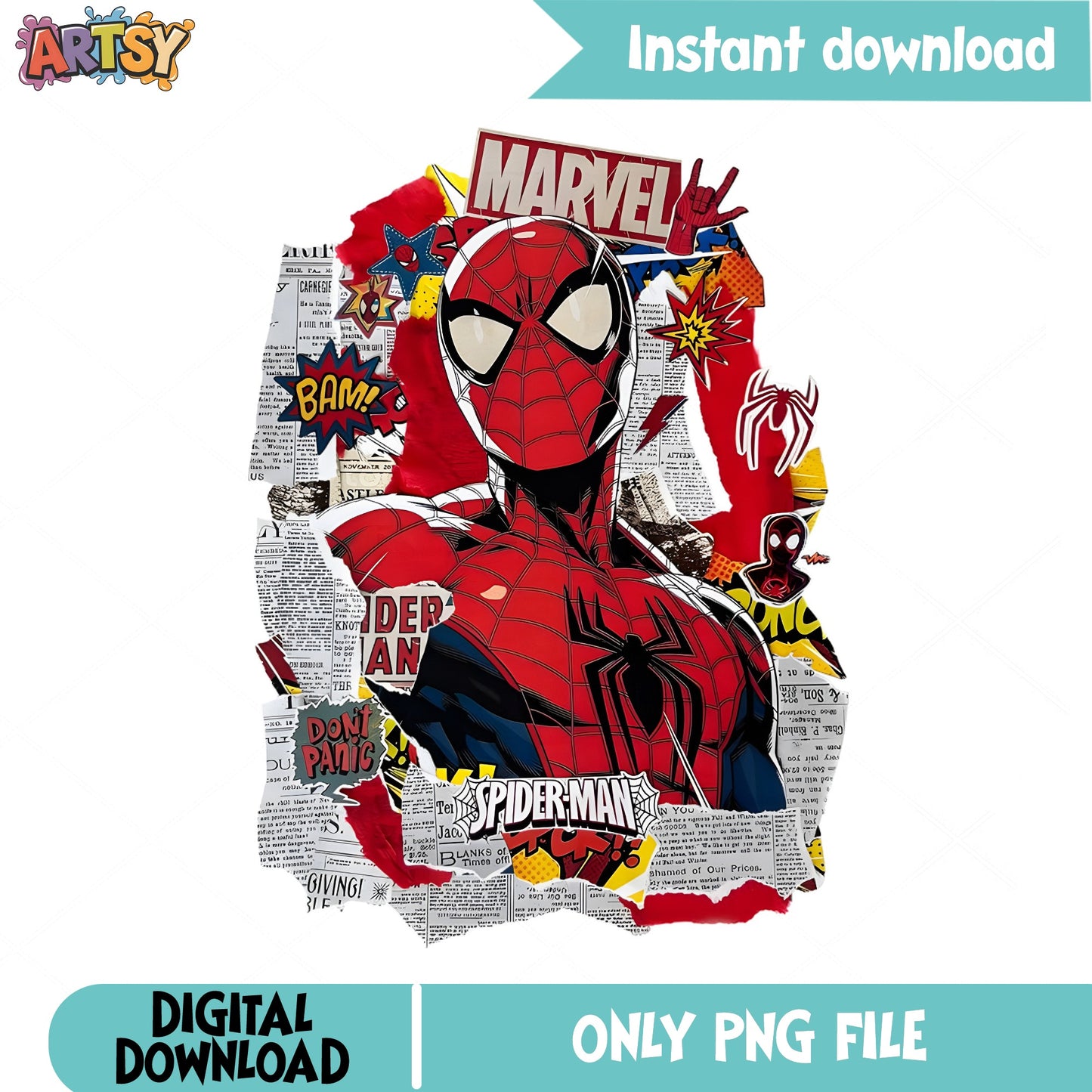 Spider-Man Marvel Comic Collage PNG, Superhero PNG, Spiderman PNG