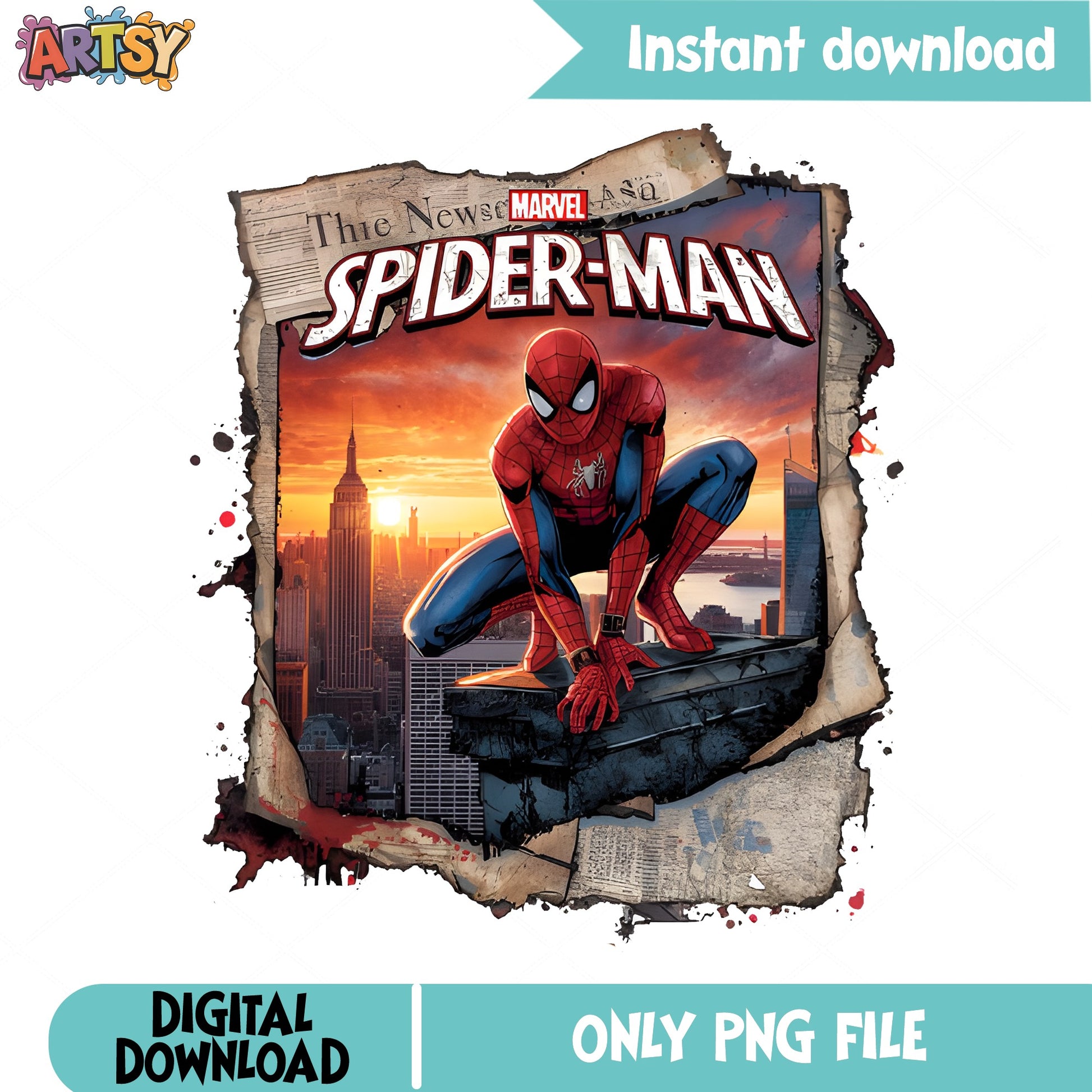 Spider-Man Marvel Newspaper PNG, Superhero PNG, Marvel PNG
