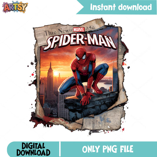 Spider-Man Marvel Newspaper PNG, Superhero PNG, Marvel PNG