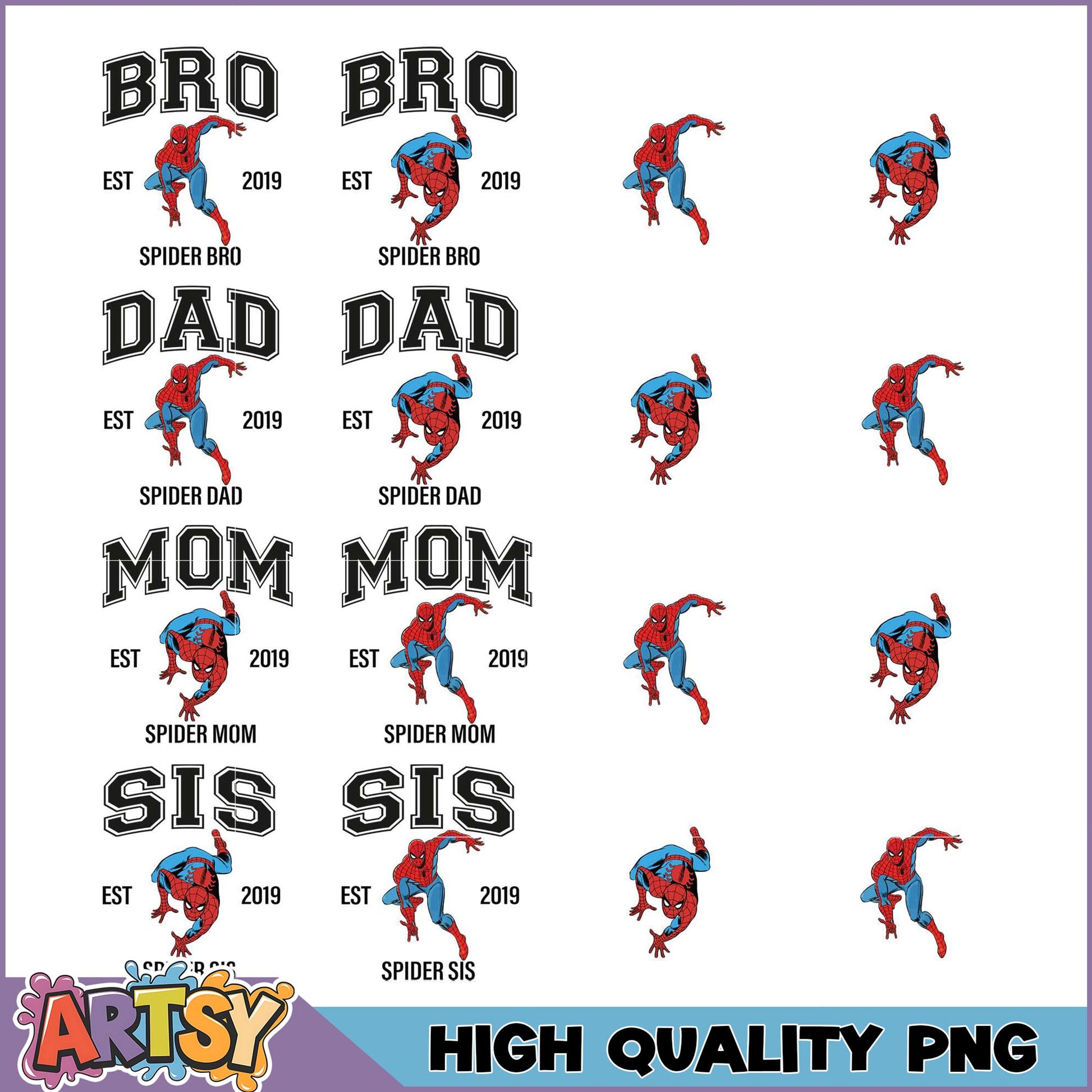 Spiderman Family PNG Bundle High Quality Images