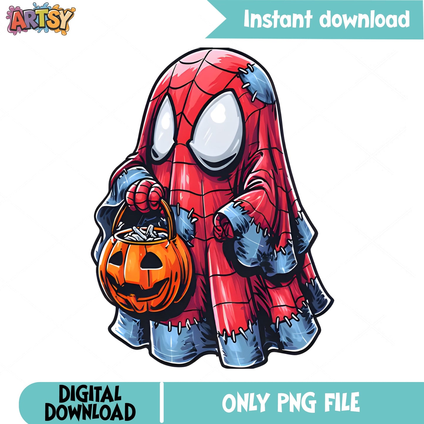 Spiderman Ghost Halloween PNG, Trick Or Treat PNG, Halloween PNG
