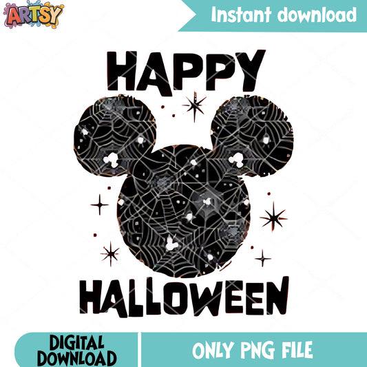 Spider web mickey png, happy halloween png, disney character png