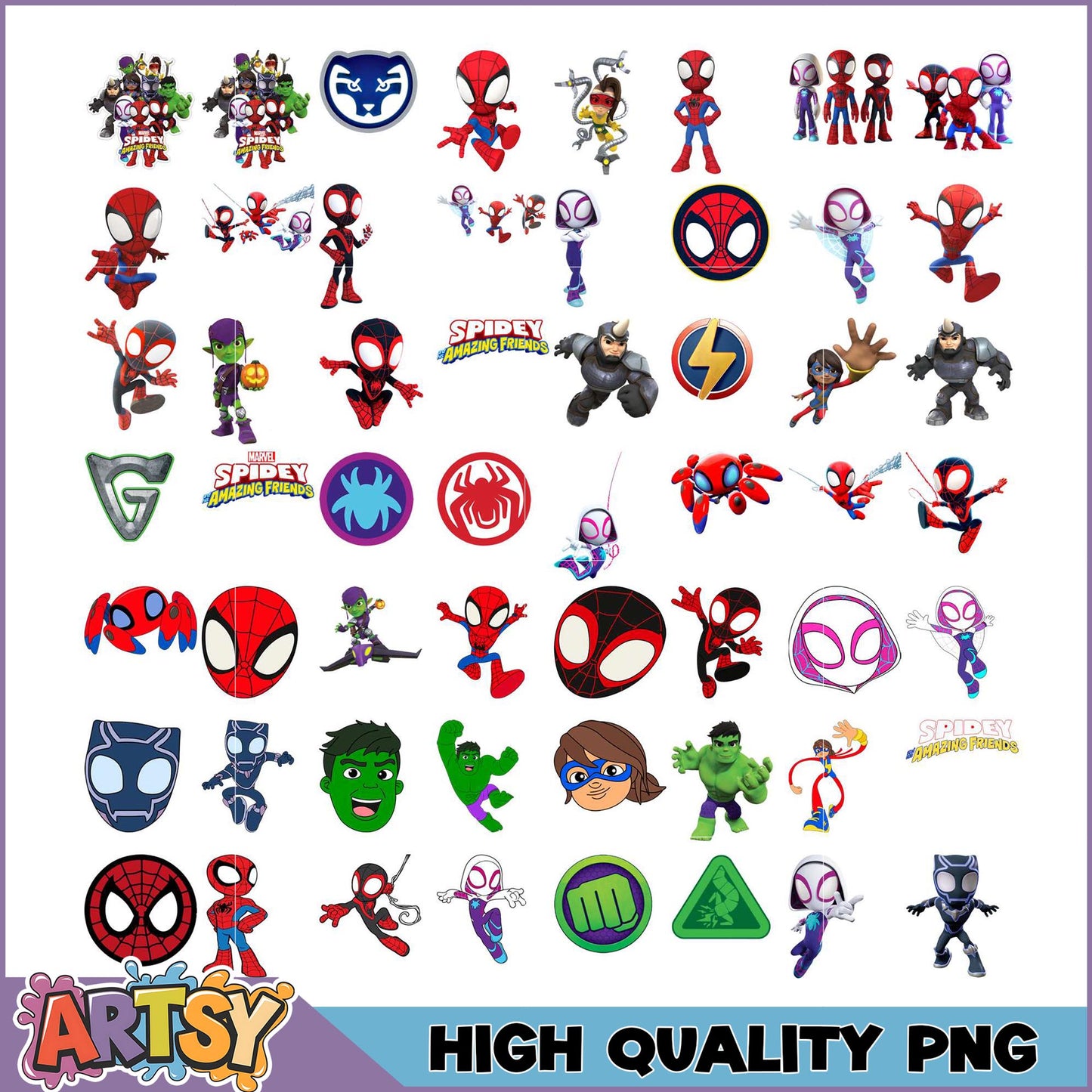 Spidey Amazing Friends PNG Bundle High Quality Images
