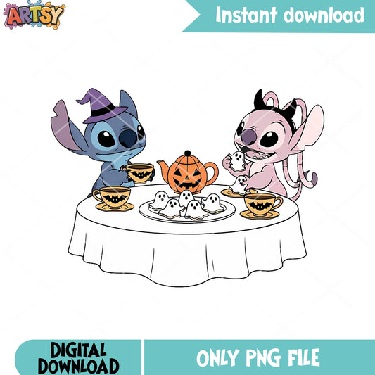 Spirit desert stitch png, evil angle png, happy halloween png