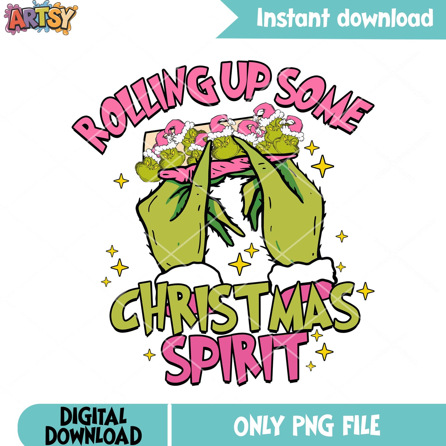 Spirit pop art variant png, spirit pink png, green noel png