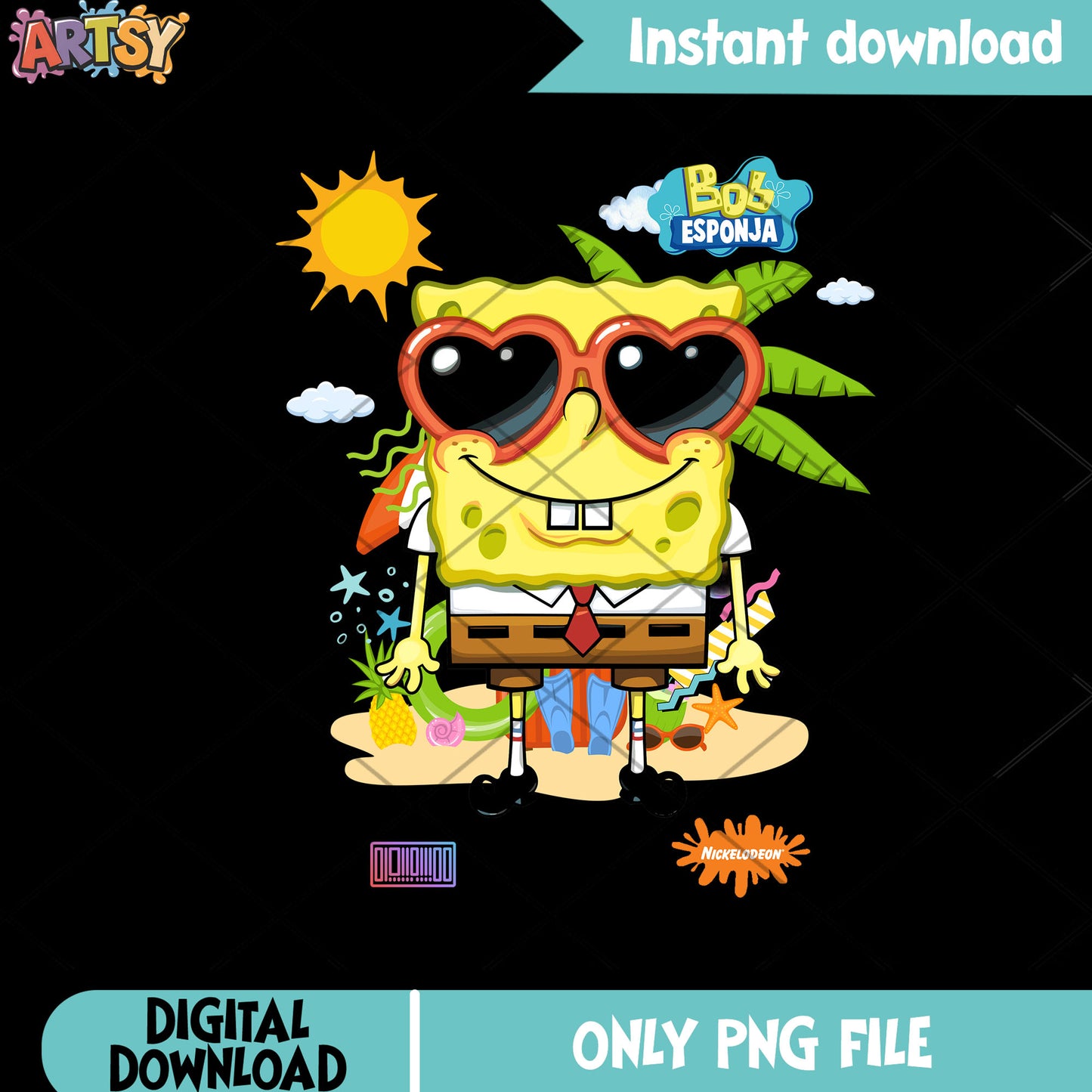 SpongeBob SquarePants png, Bob Esponja png, summer vibe png
