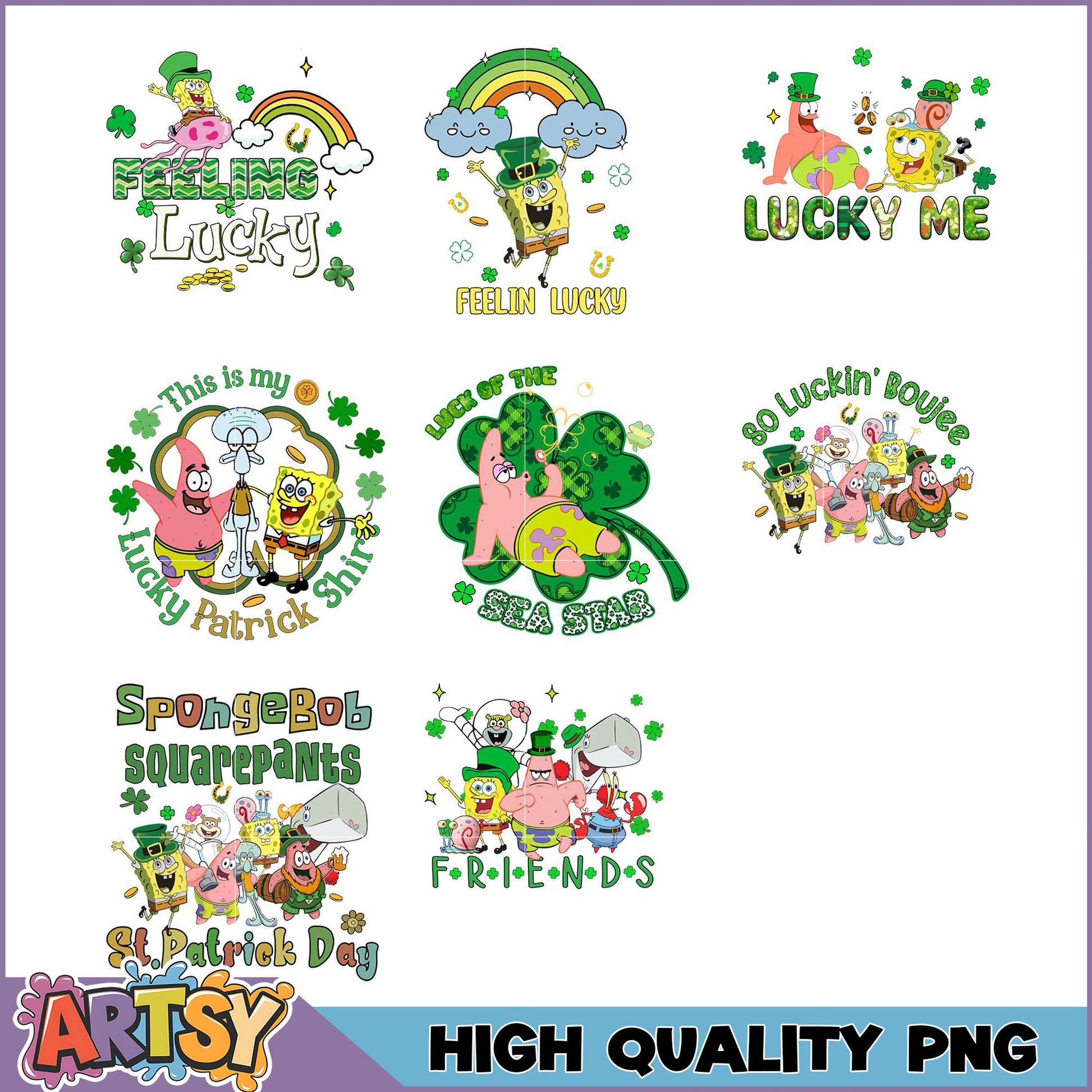 SpongeBob St Patricks Day PNG Bundle