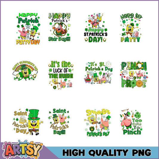 SpongeBob St Patricks Day PNG Bundle High Quality