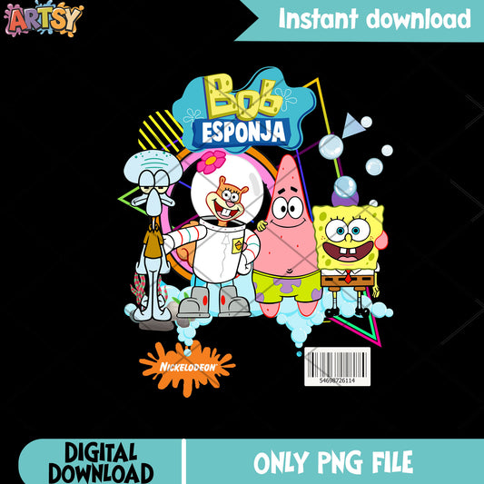 SpongeBob lineup character png, Bob Esponja png, Retro cartoon png