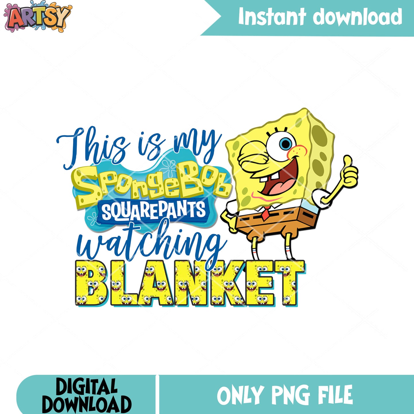 Spongebob squarepants blanket png, cartoon for kids​ png, spongebob​​ png