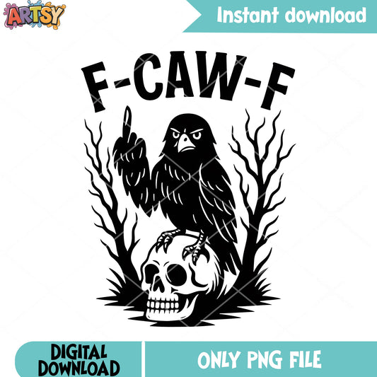Spooky Death tree crown png, black raven png, f caw f png