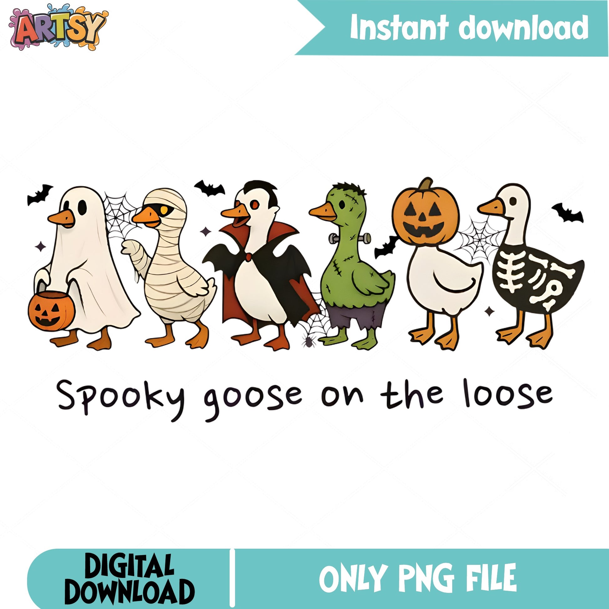 Spooky Goose On The Loose PNG, Halloween Goose PNG, Funny Halloween PNG