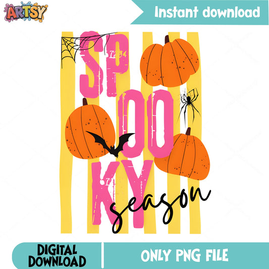 Spooky Season Halloween PNG, Pumpkin Halloween PNG, Halloween PNG