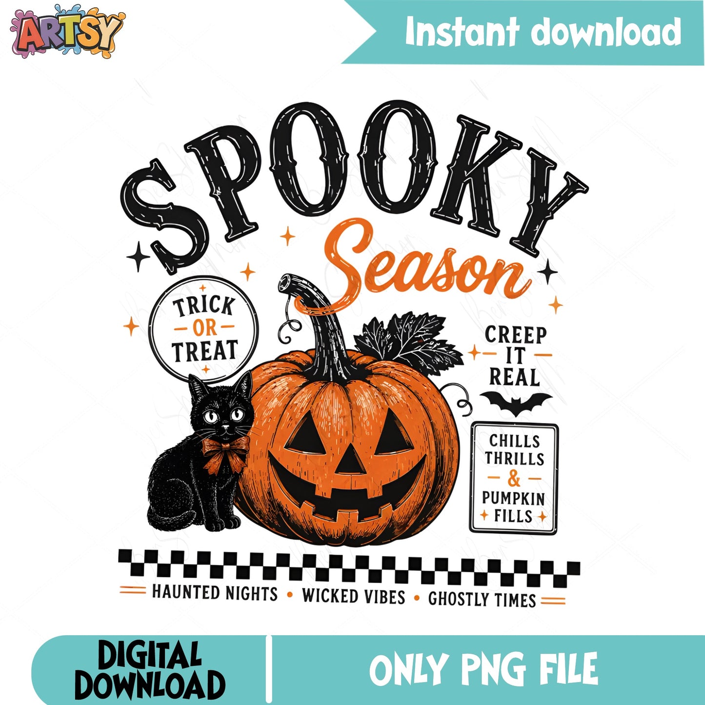 Spooky Season Halloween PNG, Trick Or Treat PNG, Pumpkin PNG
