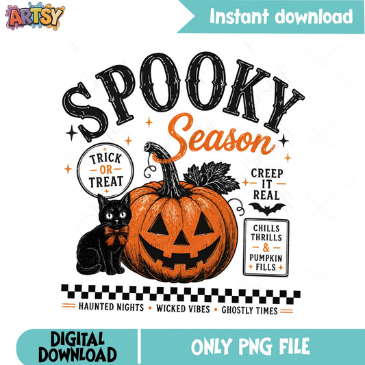Spooky Season Halloween PNG, Trick Or Treat PNG, Pumpkin PNG