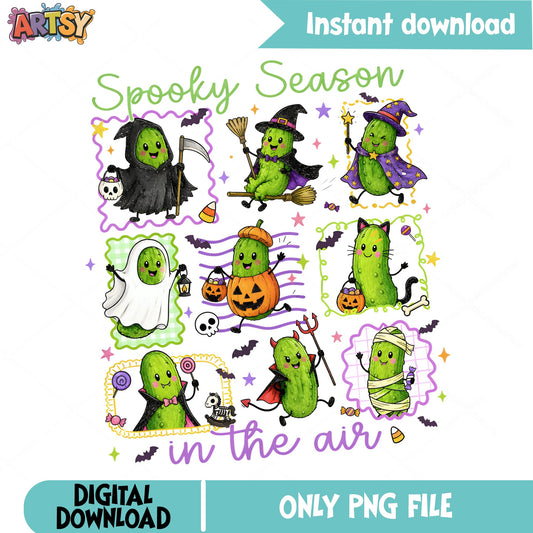 Spooky Season Pickle Halloween PNG, Funny Pickle PNG, Halloween PNG