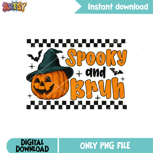 Spooky bruh halloween png, halloween spooky png, spooky pumpkin​ png