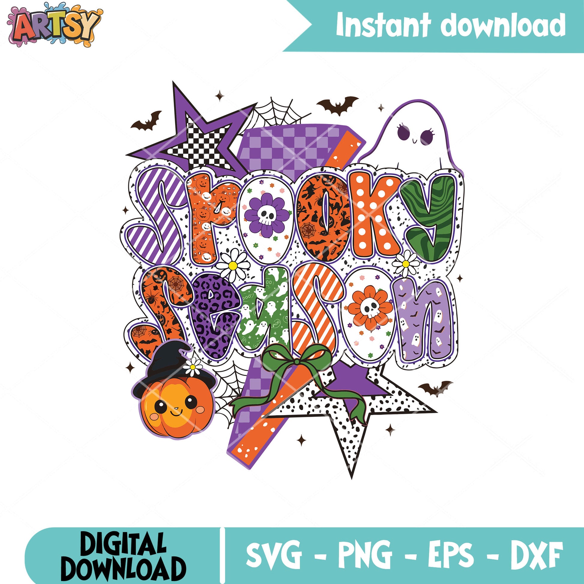 Spooky halloween cute season svg, spooky ghost svg, spooky season svg