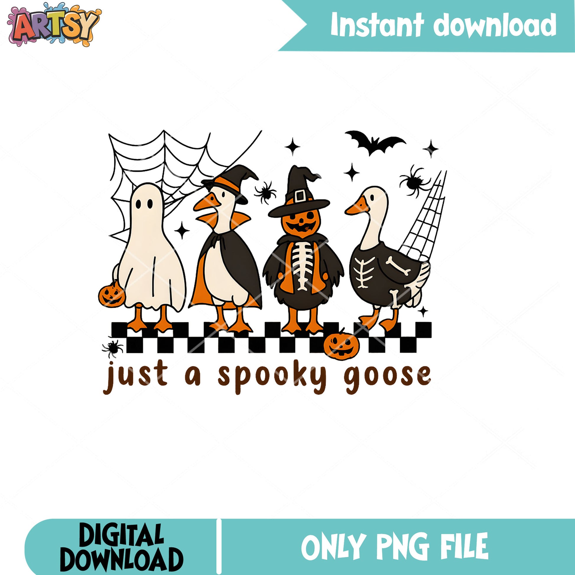 Spooky halloween silly goose png, spooky goose png, halloween goose png