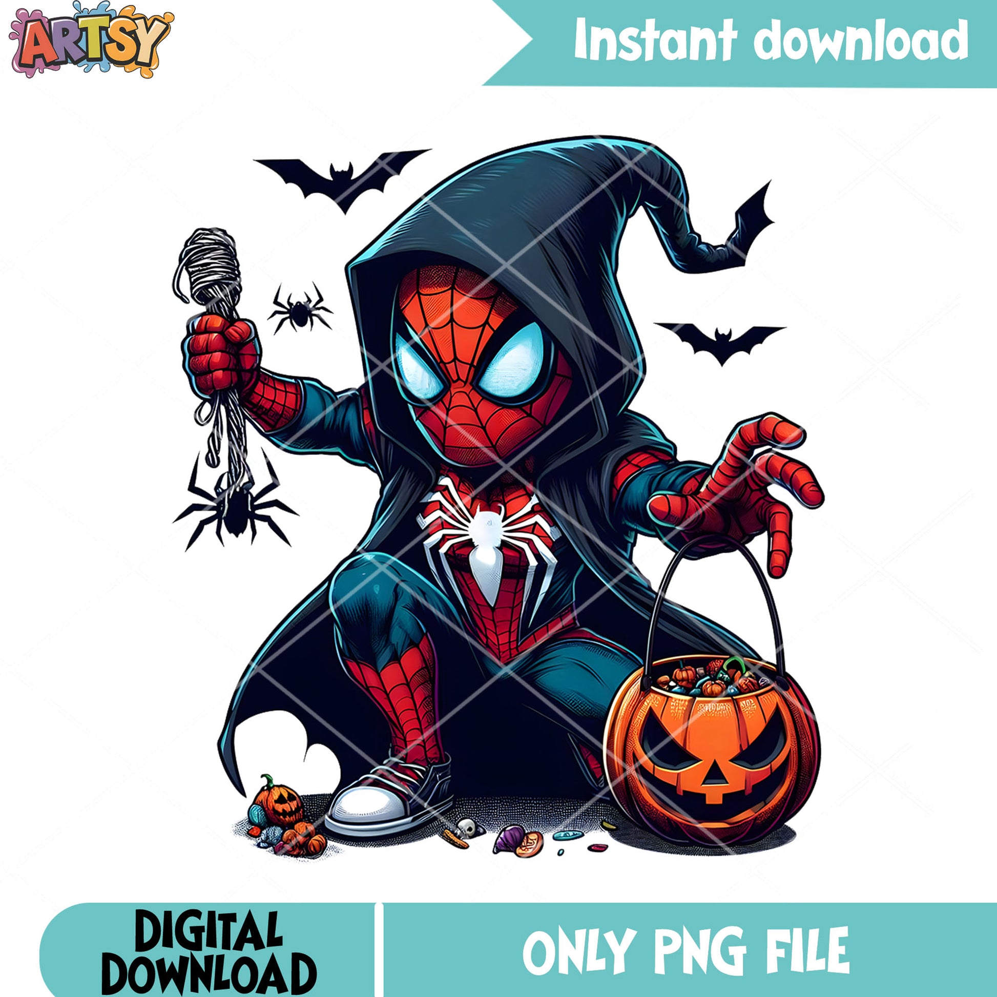 Spooky pumpkin spiderman png, halloween marvel png, jack o lantern png