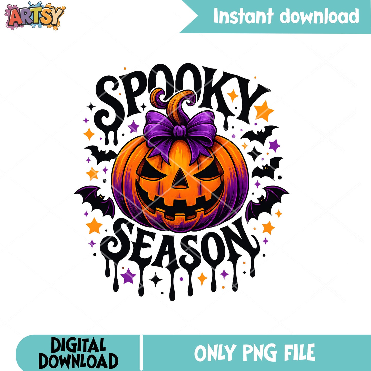 Spooky season pumpkin bow png, spooky pumpkin​ png, spooky season png
