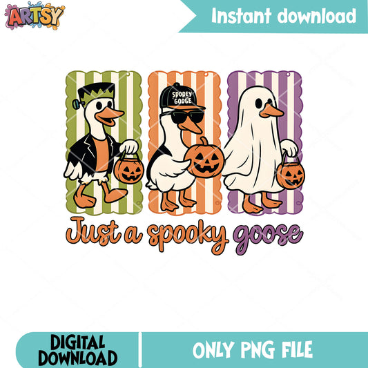 Spooky silly goose halloween png, silly goose png, spooky goose png