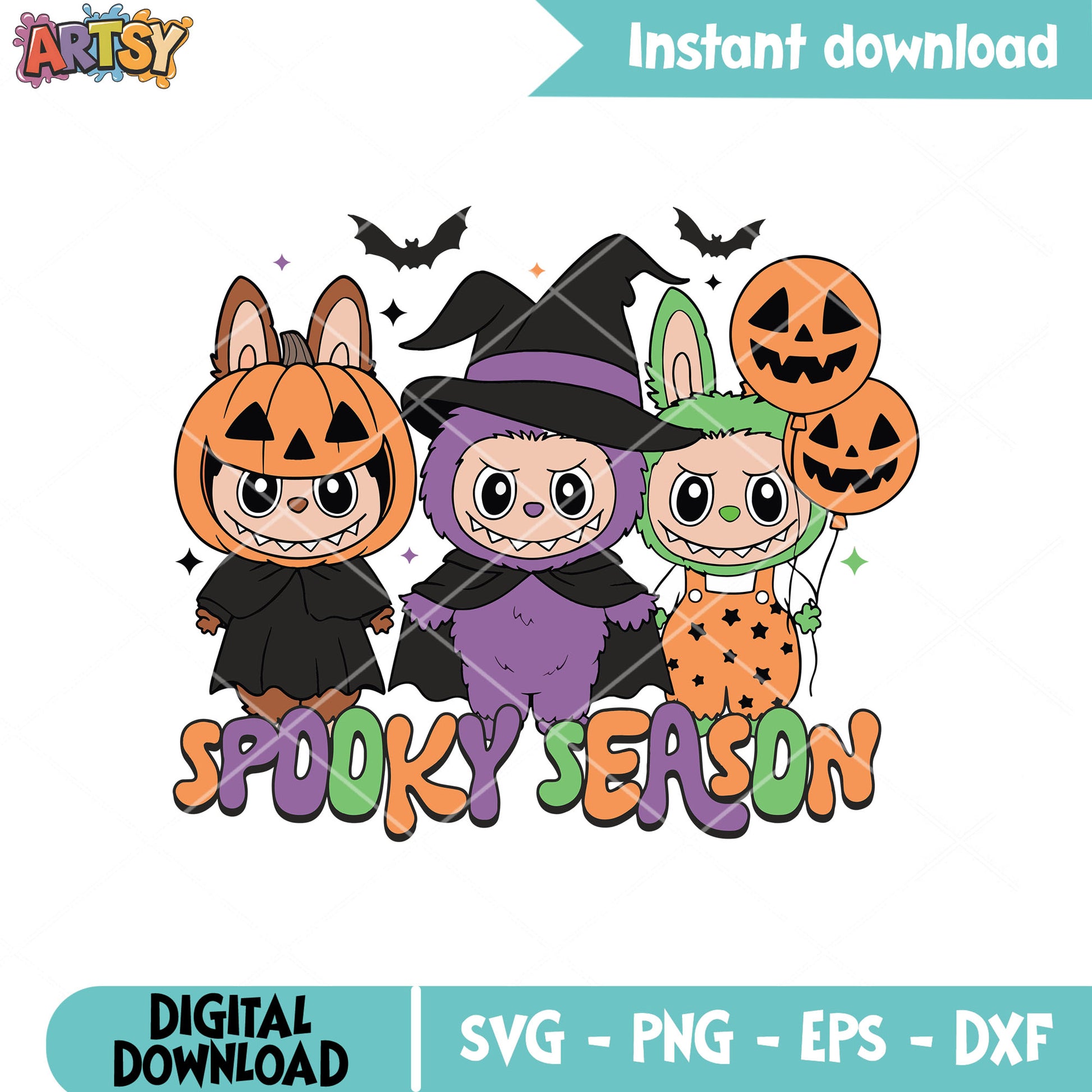 Spooky with labubu svg, labubu spooky svg, pumpkin labubu svg