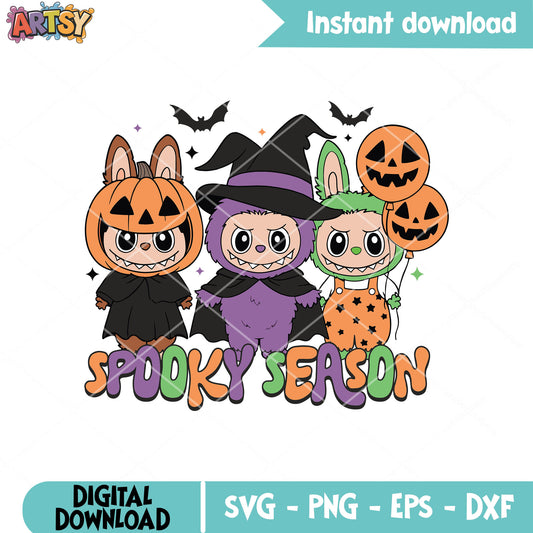 Spooky with labubu svg, labubu spooky svg, pumpkin labubu svg