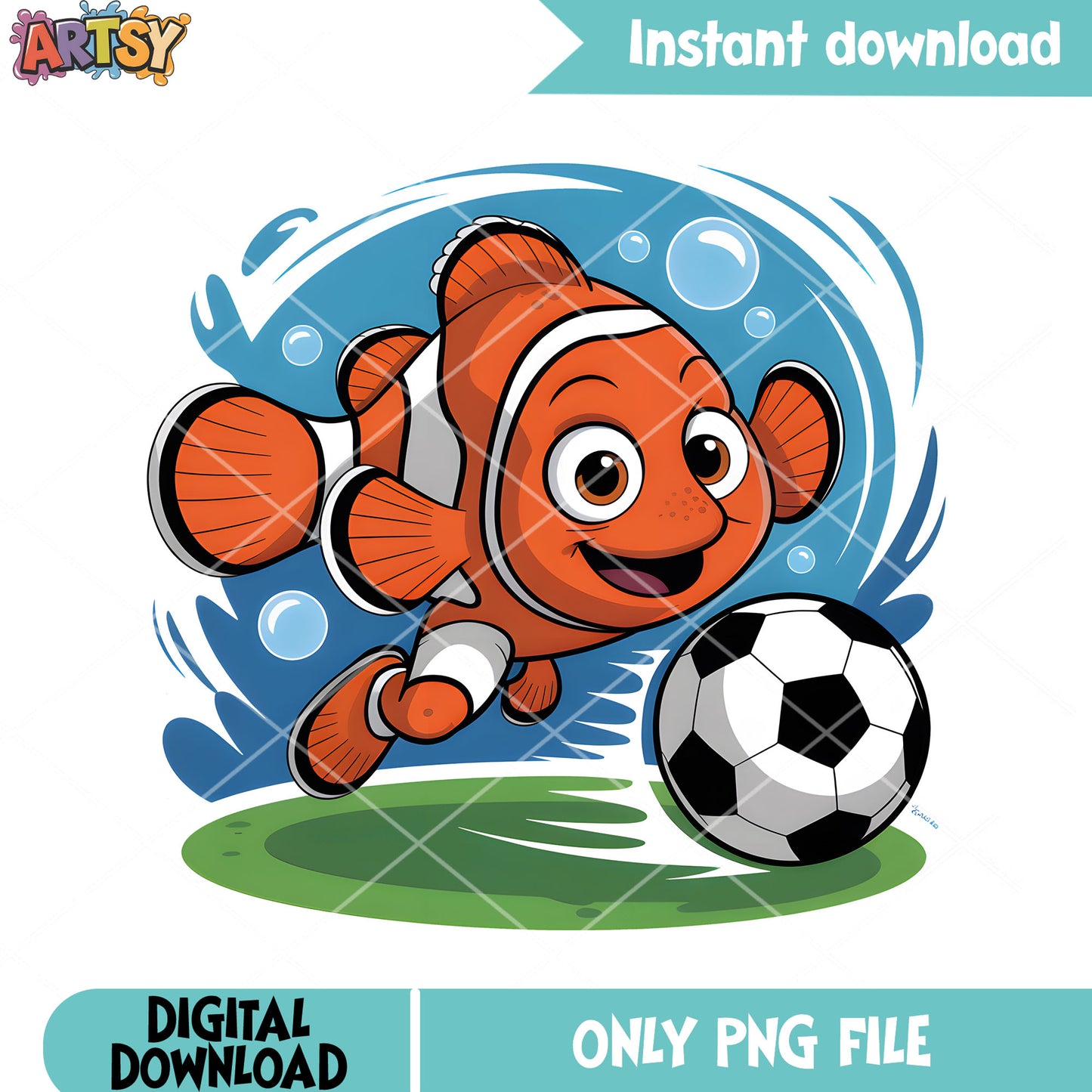 Sport football nemo png, disney character png, disney nemo png