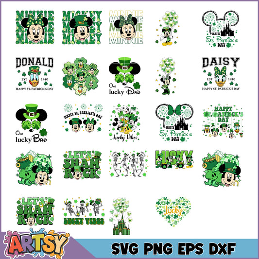 St Patrick's Day SVG Bundle with Mickey and Minnie Designs