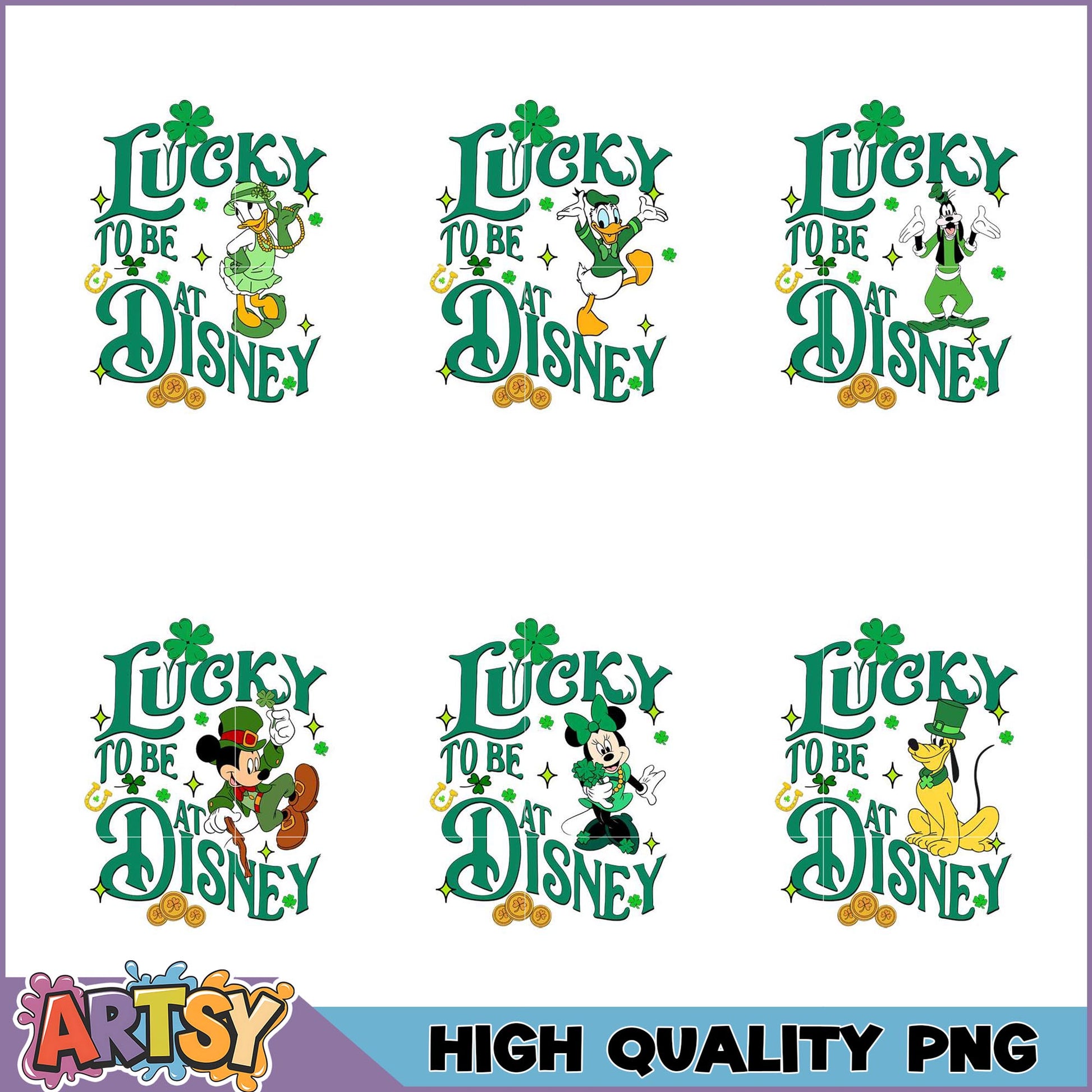 St Patricks Day Disney PNG Bundle High Quality