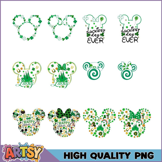 St Patricks Day Mickey Mouse PNG Bundle High Quality