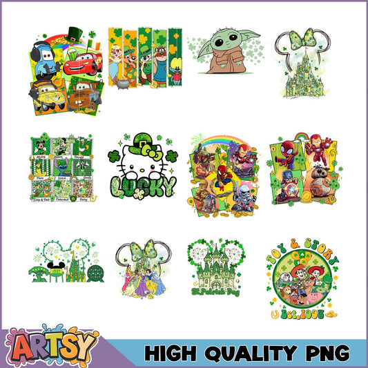 St Patricks Day PNG Bundle Disney Characters
