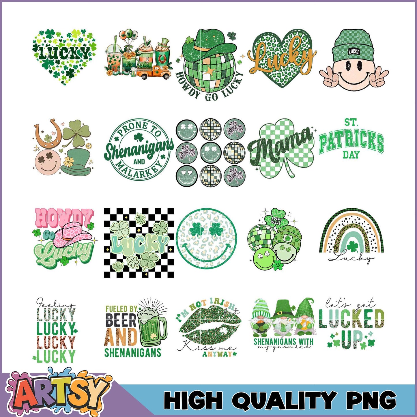 St Patricks Day PNG Bundle Lucky Designs