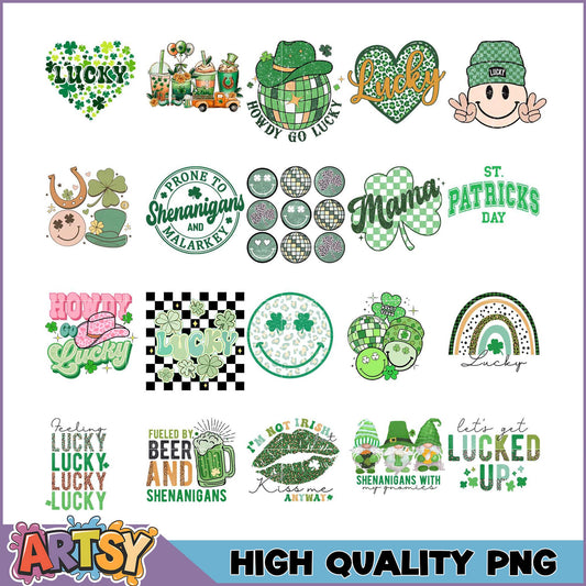 St Patricks Day PNG Bundle Lucky Designs