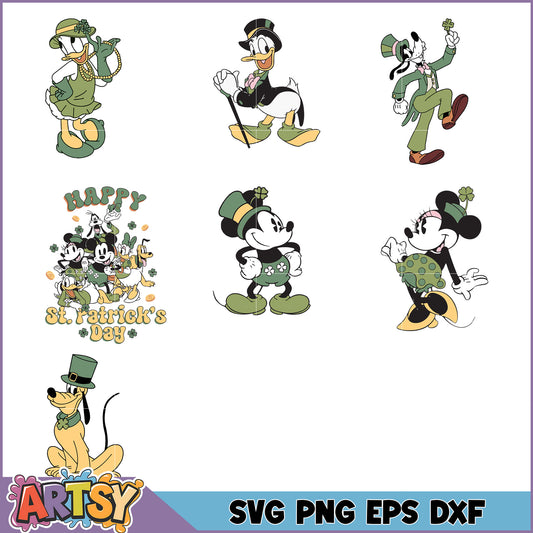 St Patricks Day SVG Bundle with Disney Characters Designs