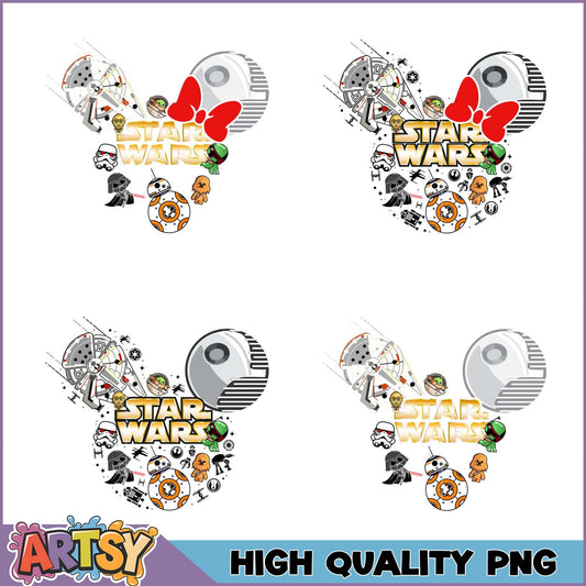 Star Wars PNG Bundle High-Quality Mouse Ears Designs