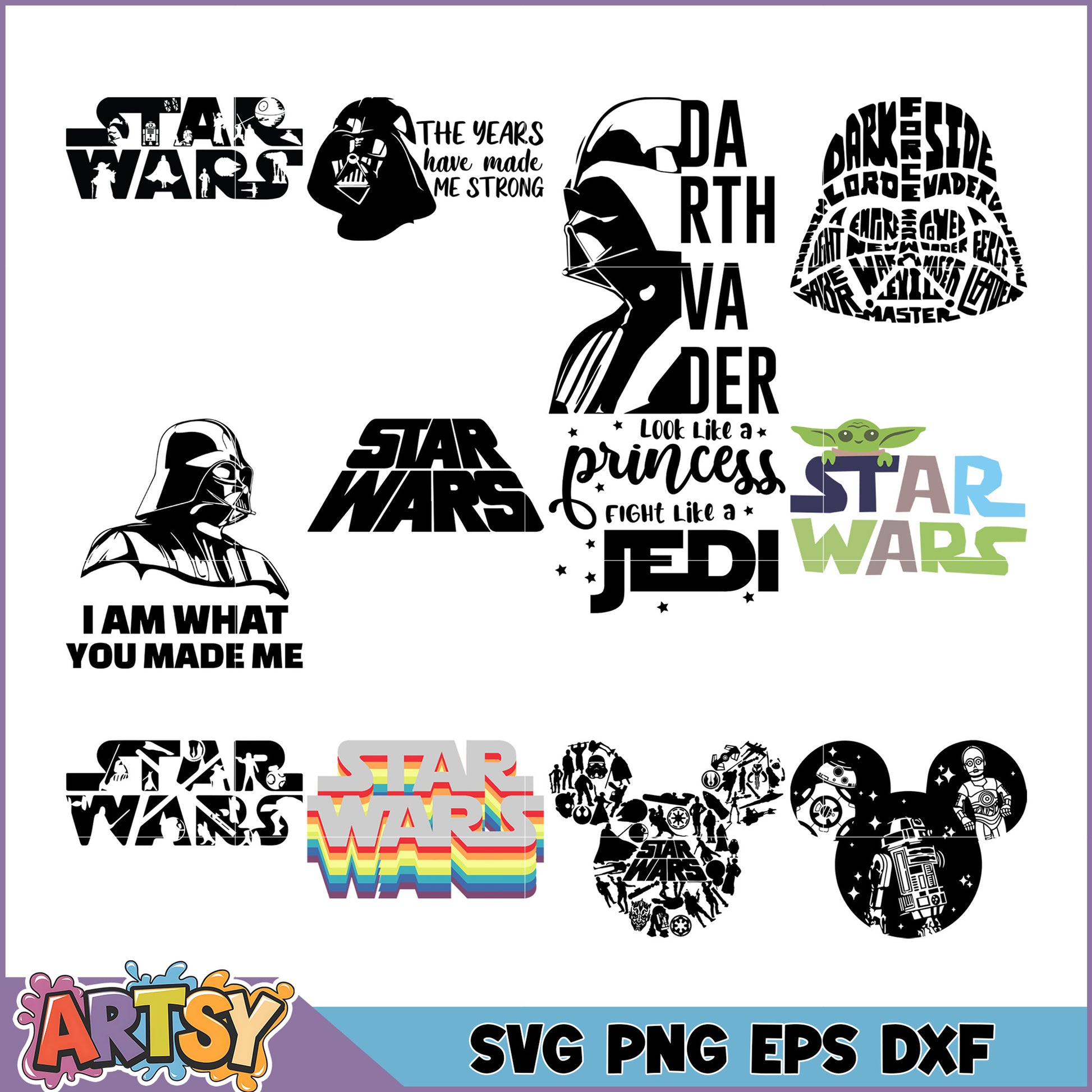 Star Wars SVG Bundle Darth Vader, Yoda