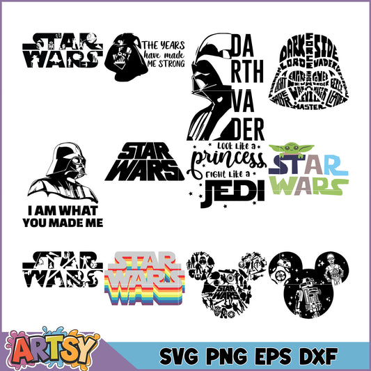 Star Wars SVG Bundle Darth Vader, Yoda