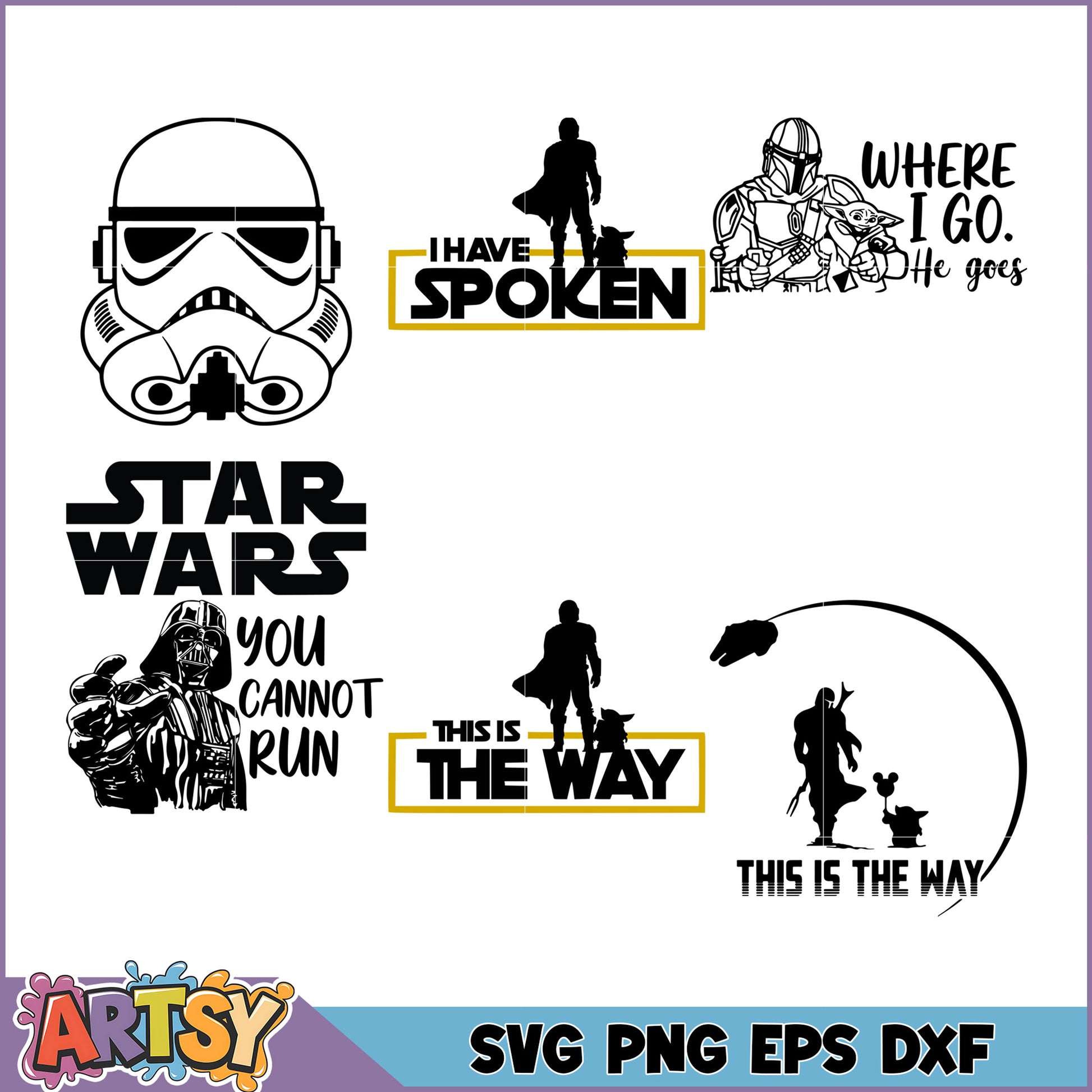 Star Wars SVG Bundle PNG, EPS, DXF
