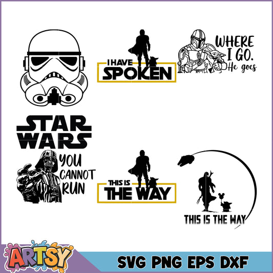Star Wars SVG Bundle PNG, EPS, DXF