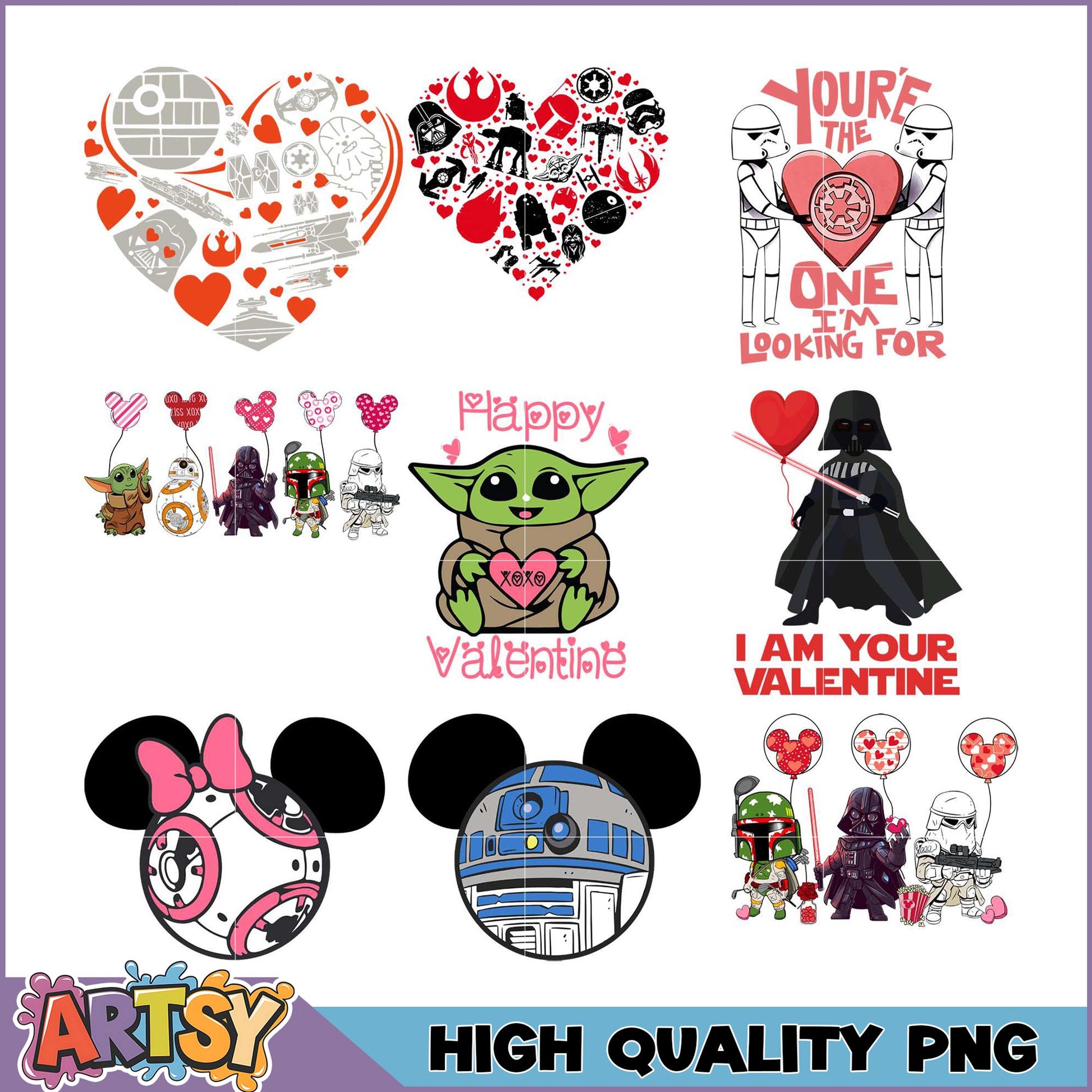 Star Wars Valentines PNG Bundle High Quality