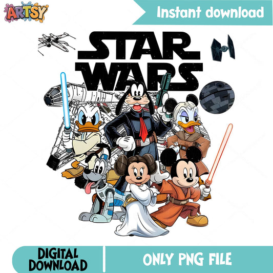 Star Wars Mickey And Friends PNG, Disney Star Wars PNG, Mickey Mouse PNG