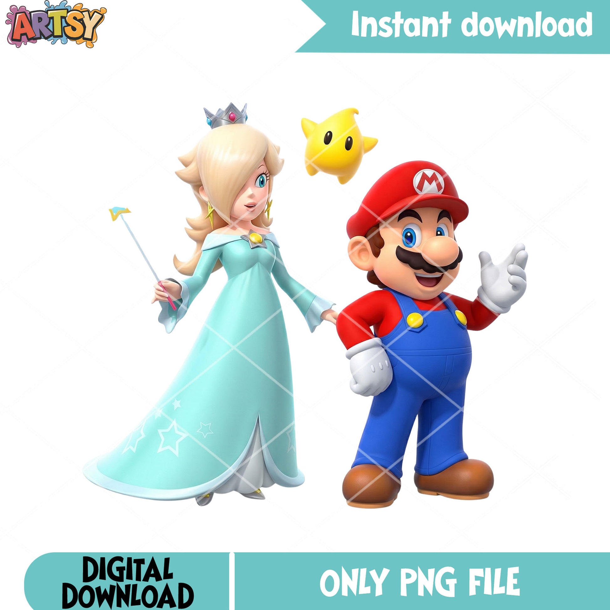 Star love mario vibes png, rosalina mario png, mario bros png