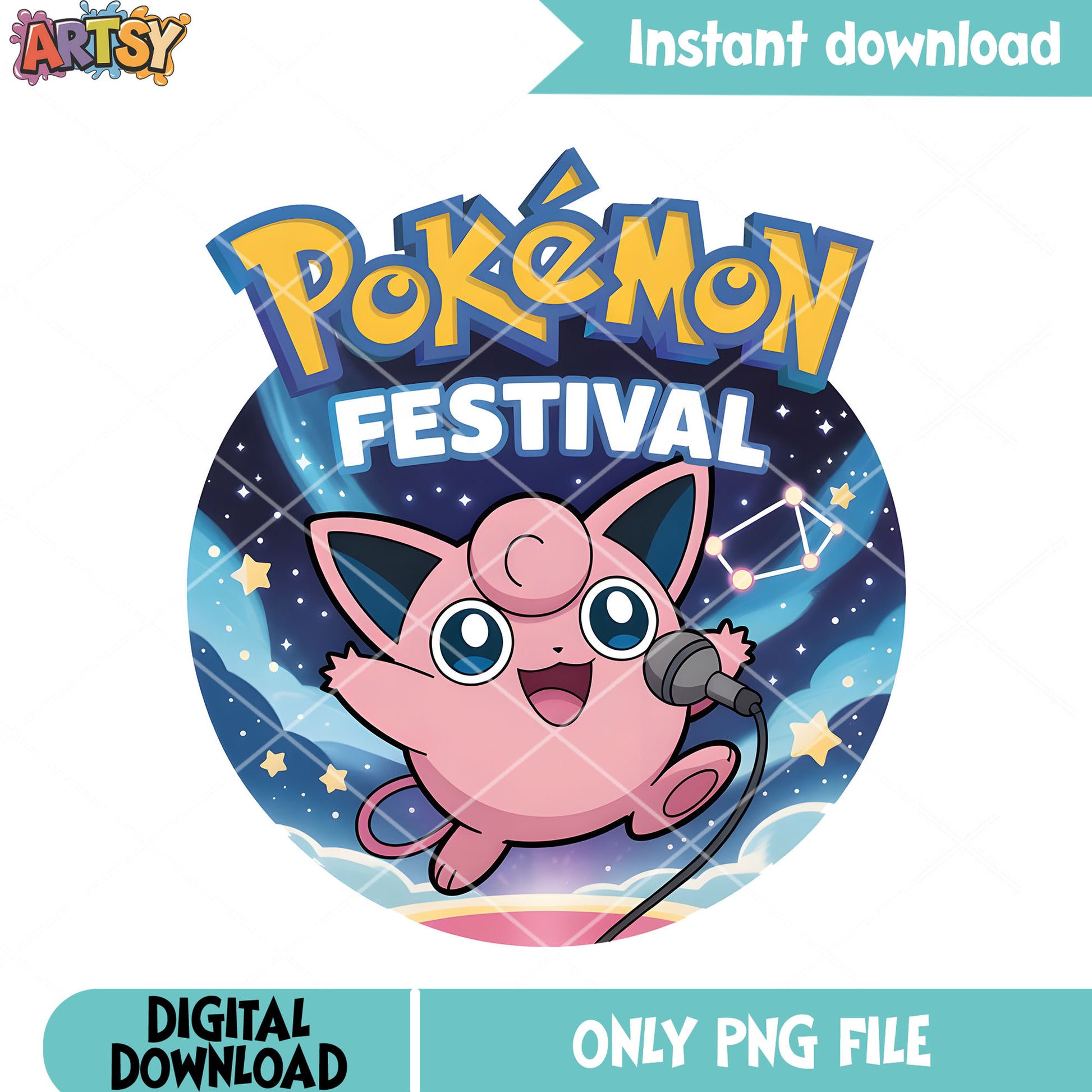 Star night jigglypuff png, jigglypuff png, cute pokemon png