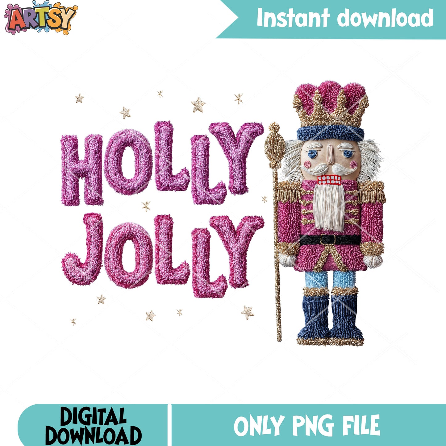 Starry holly night png, nut cracker png, christmas decor png