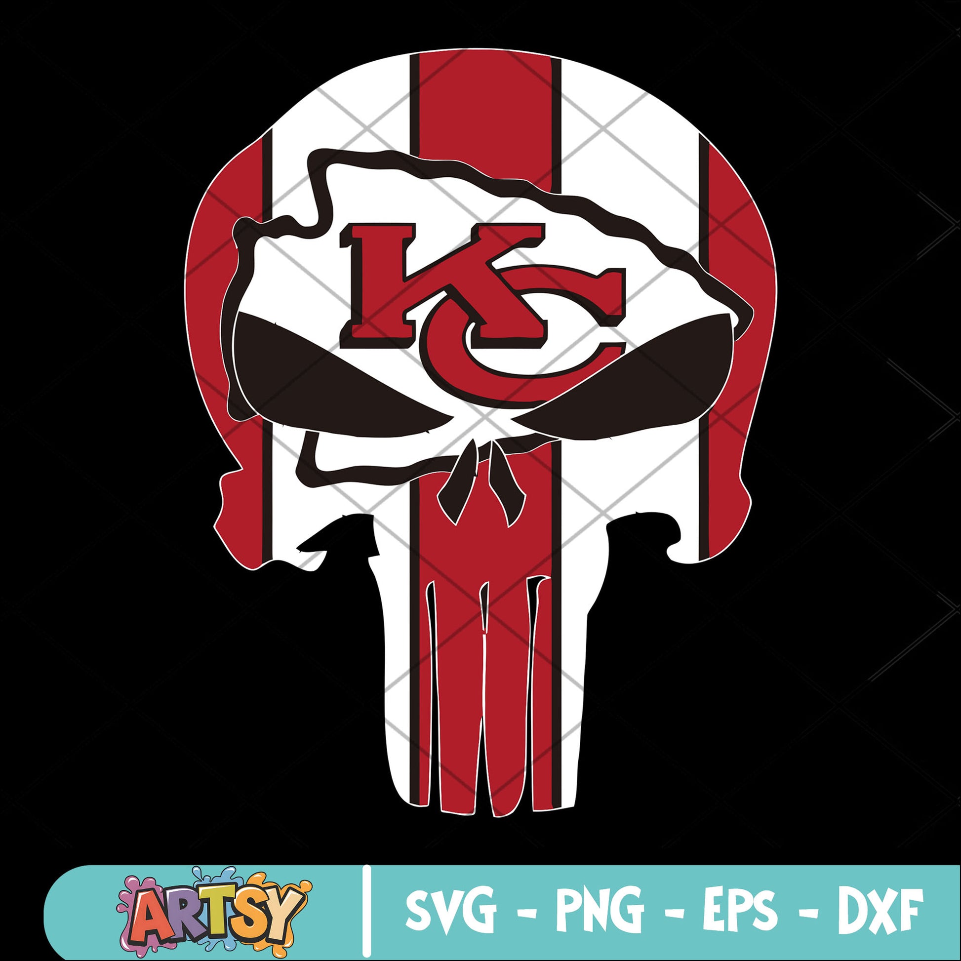 Starwar skull kc logo svg, chiefs​ svg, american football confernce svg