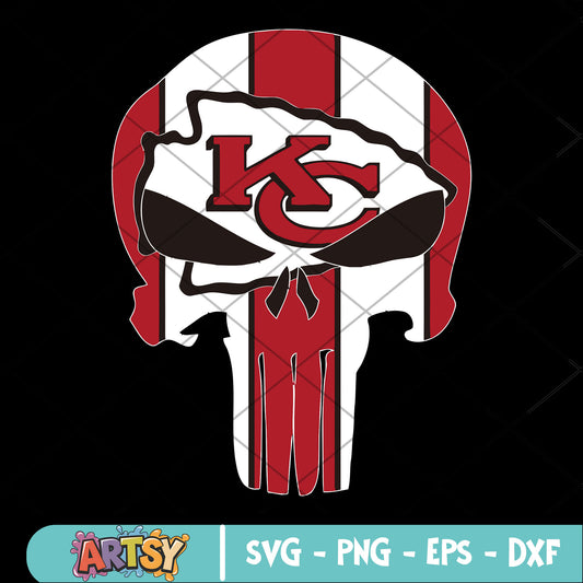 Starwar skull kc logo svg, chiefs​ svg, american football confernce svg